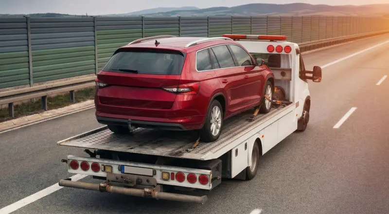 Guincho para carros em Campos do Jordão – carro sendo carregado em plataforma